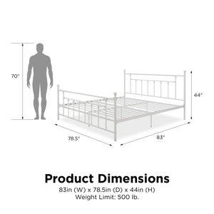 DHP Manila Metal Bed Frame - White - King