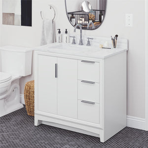 RealRooms Hannson 36" Bathroom Vanity with Sink - White - 36"