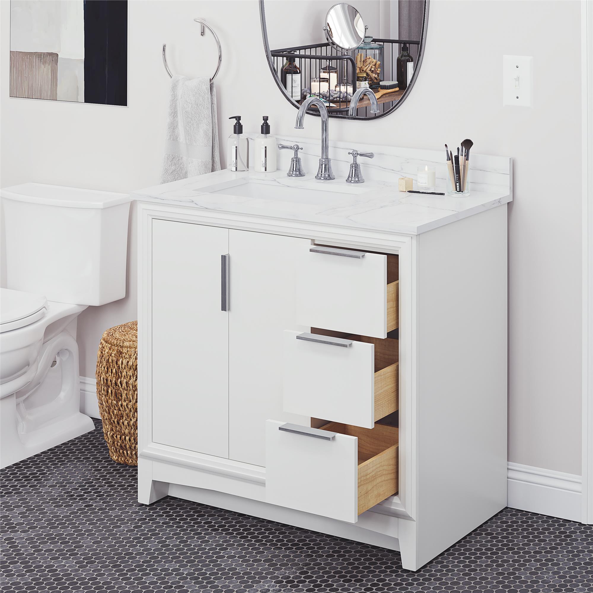RealRooms Hannson 36" Bathroom Vanity with Sink - White - 36"