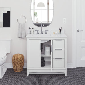RealRooms Hannson 36" Bathroom Vanity with Sink - White - 36"