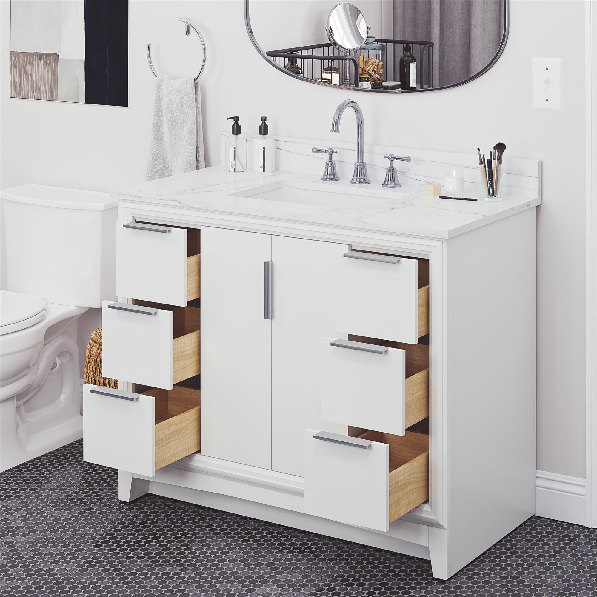 RealRooms Hannson 42" Bathroom Vanity with Sink - White - 42"