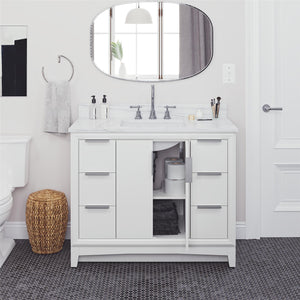 RealRooms Hannson 42" Bathroom Vanity with Sink - White - 42"