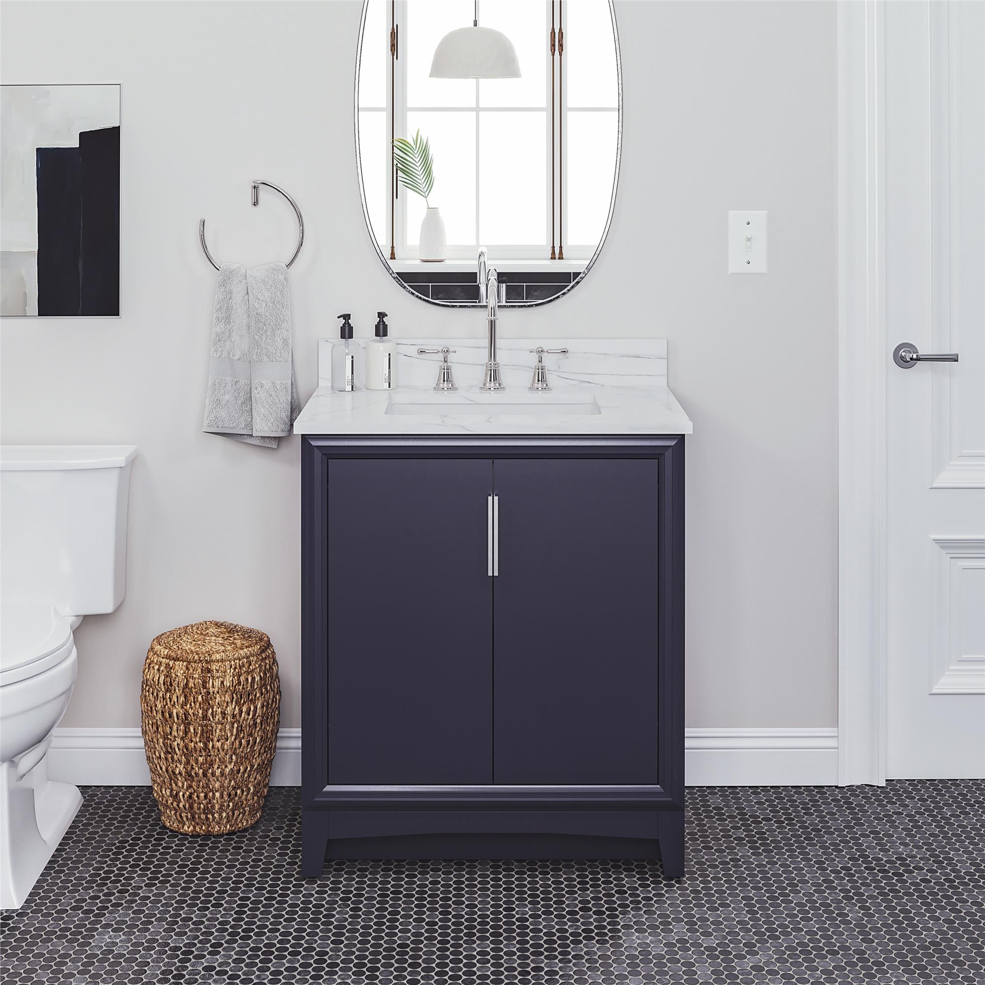 RealRooms Hannson 30" Bathroom Vanity with Sink - French Blue - 30"