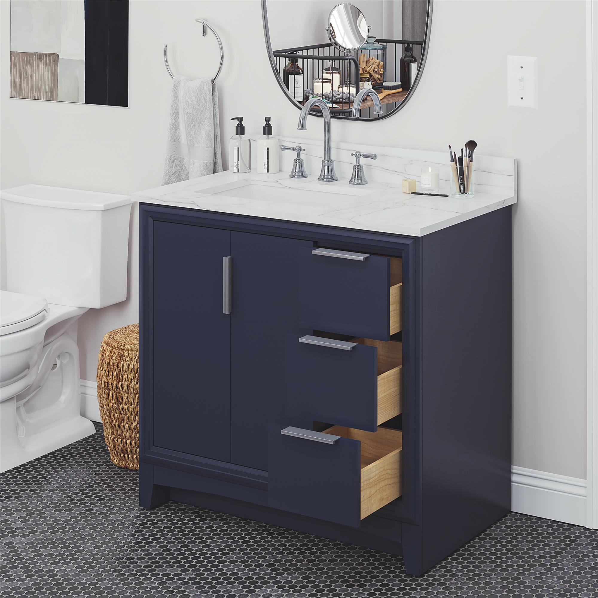 RealRooms Hannson 36" Bathroom Vanity with Sink - French Blue - 36"