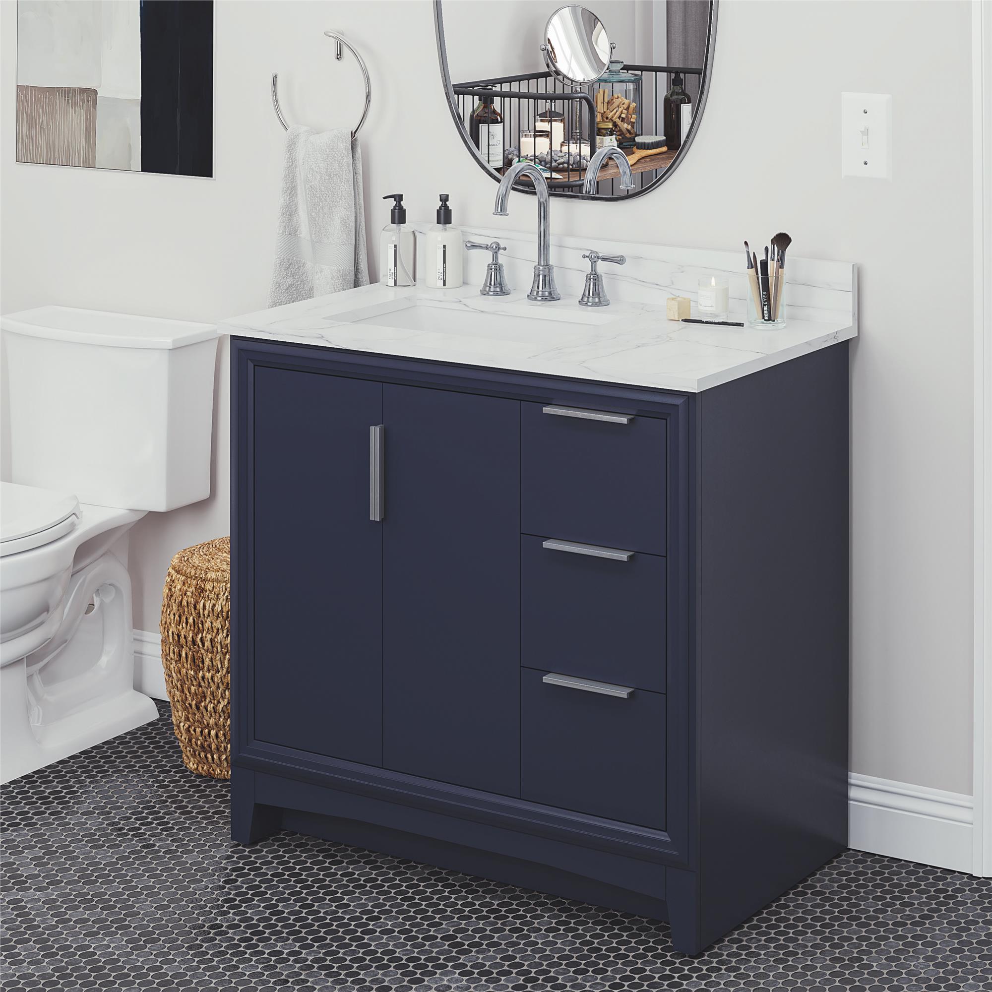RealRooms Hannson 36" Bathroom Vanity with Sink - French Blue - 36"