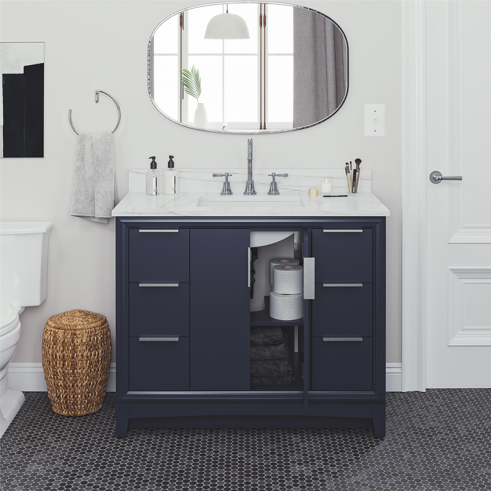 RealRooms Hannson 42" Bathroom Vanity with Sink - French Blue - 42"