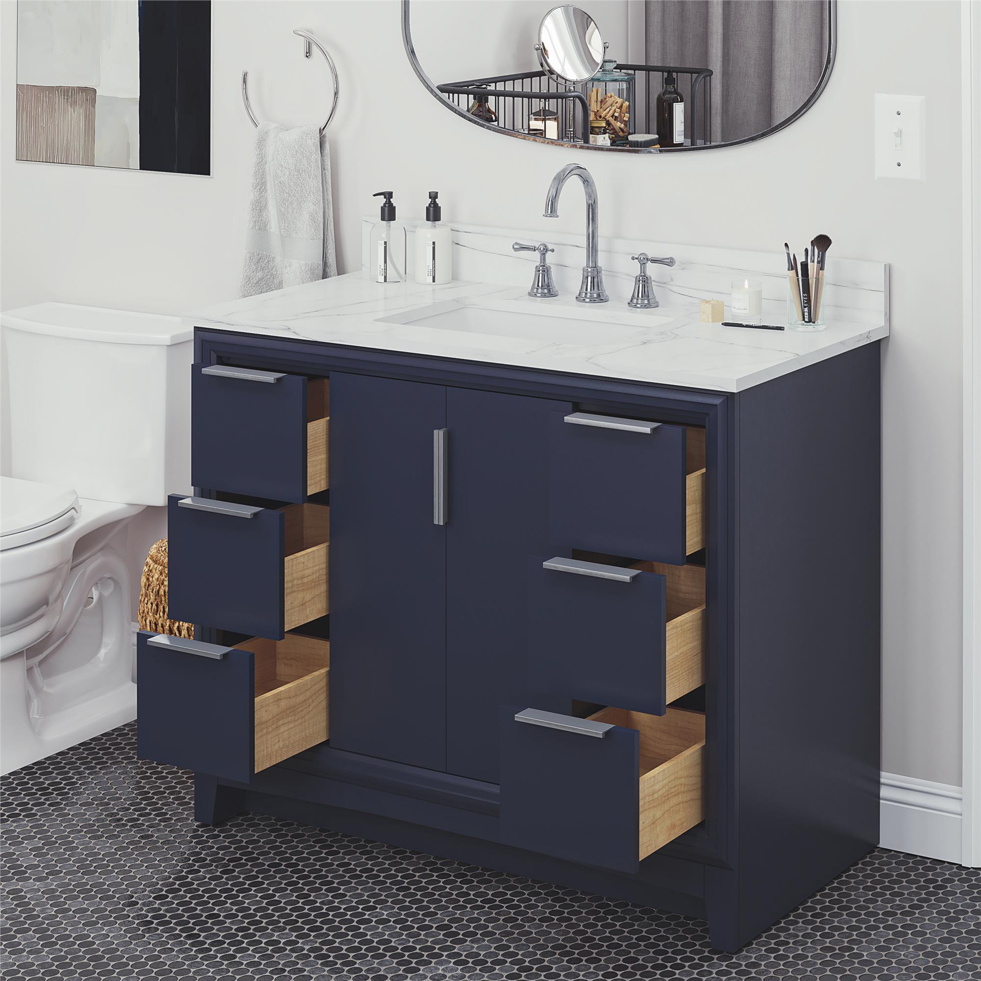 RealRooms Hannson 42" Bathroom Vanity with Sink - French Blue - 42"