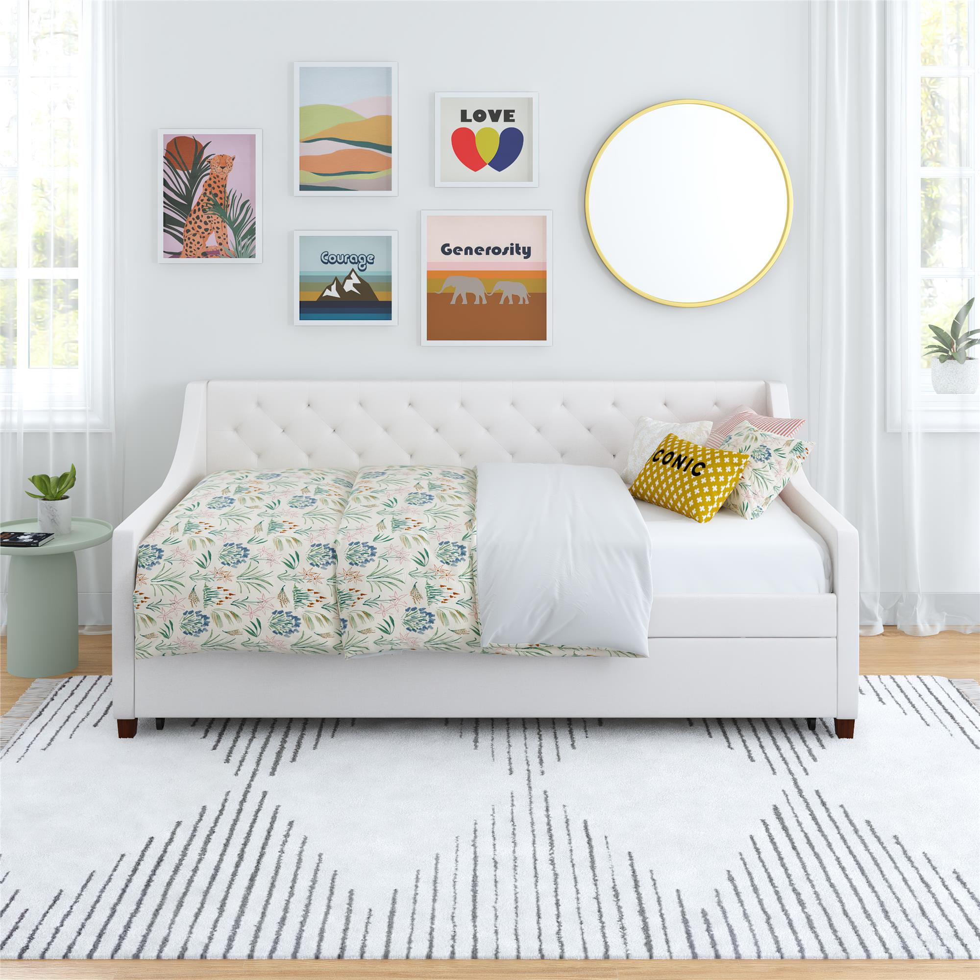 Novogratz Her Majesty Daybed and Trundle - Ivory - Twin