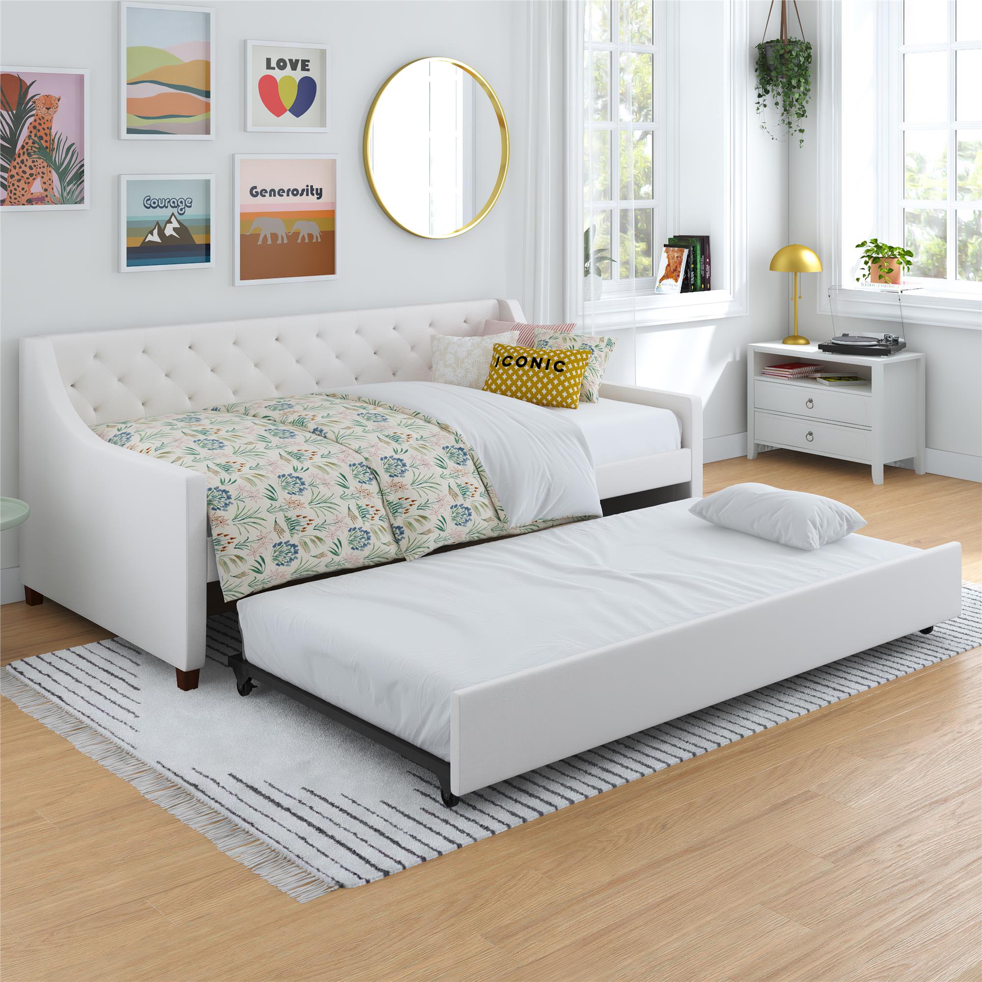 Novogratz Her Majesty Daybed and Trundle - Ivory - Twin