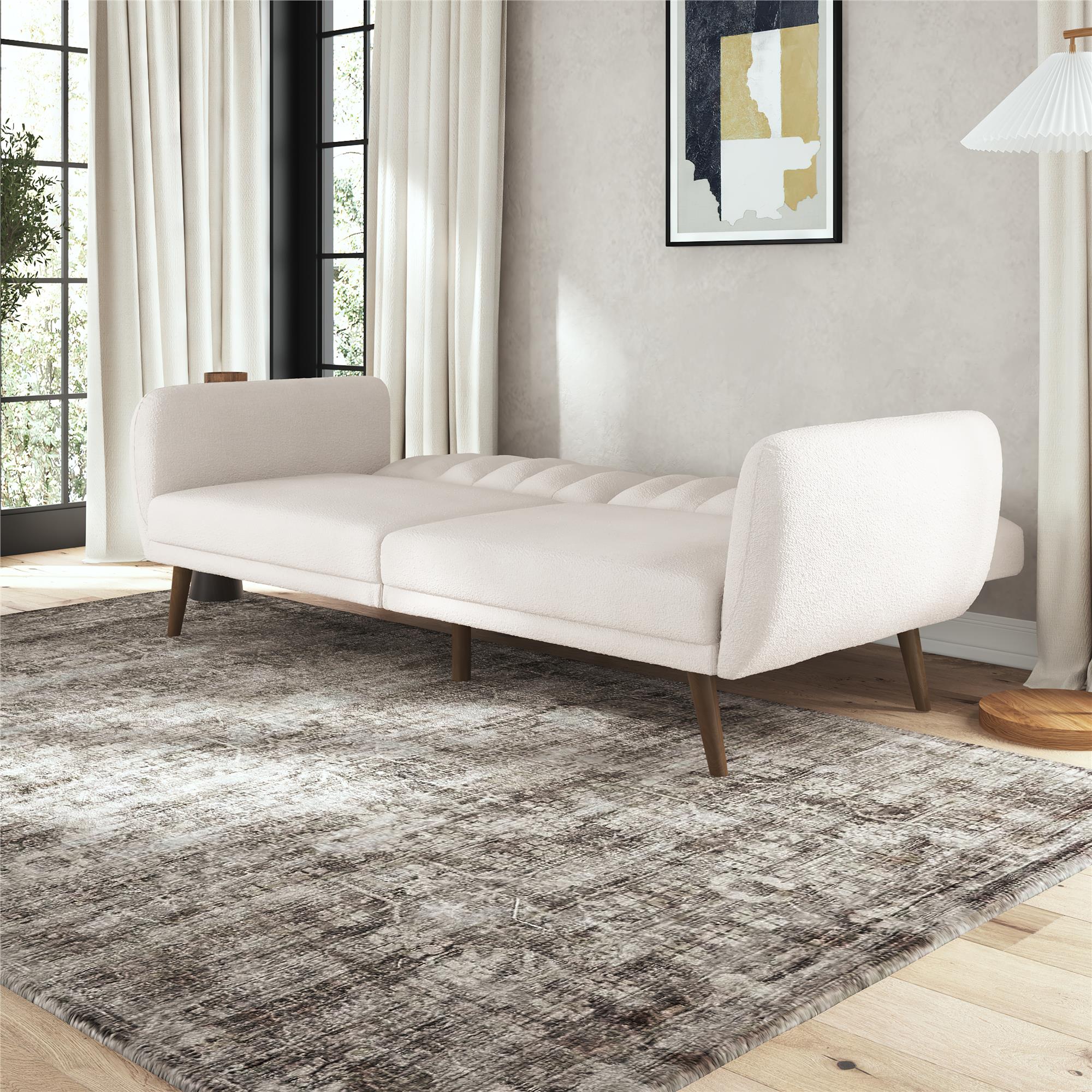 Novogratz Brittany Futon Sofa Bed - Ivory Boucle