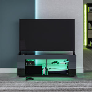 NTense LED TV Stand with Glass Shelves for TVs up to 55" - Black