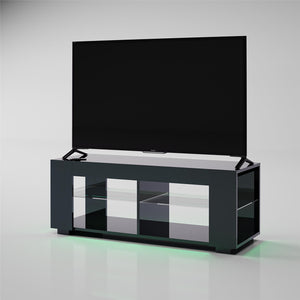 NTense LED TV Stand with Glass Shelves for TVs up to 55" - Black