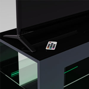 NTense LED TV Stand with Glass Shelves for TVs up to 55" - Black