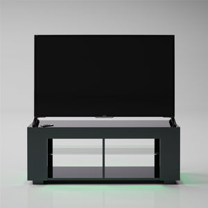 NTense LED TV Stand with Glass Shelves for TVs up to 55" - Black