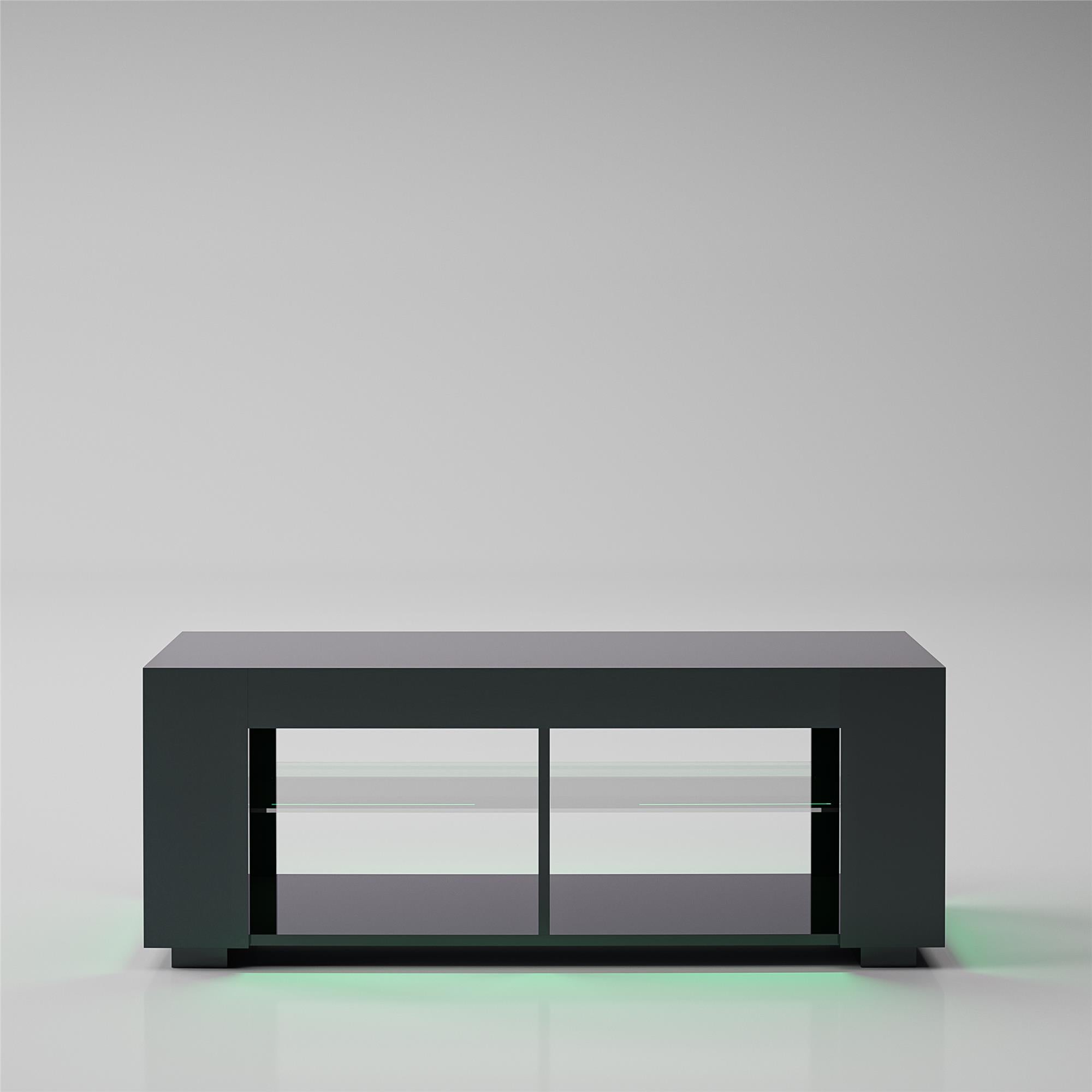 NTense LED TV Stand with Glass Shelves for TVs up to 55" - Black