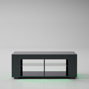 NTense LED TV Stand with Glass Shelves for TVs up to 55" - Black