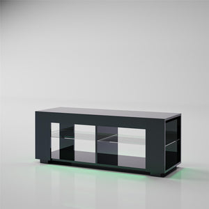 NTense LED TV Stand with Glass Shelves for TVs up to 55" - Black