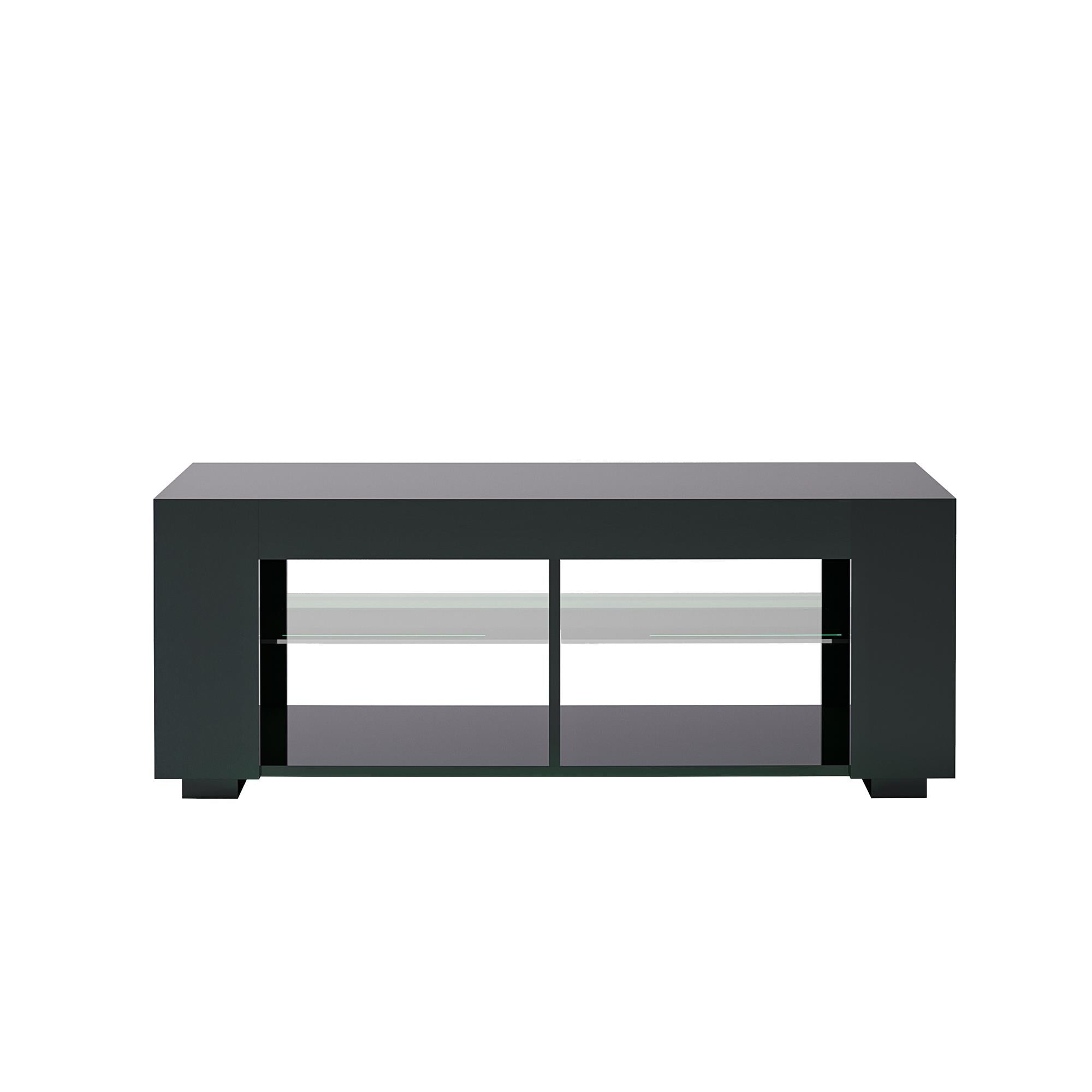 NTense LED TV Stand with Glass Shelves for TVs up to 55" - Black
