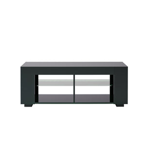 NTense LED TV Stand with Glass Shelves for TVs up to 55" - Black