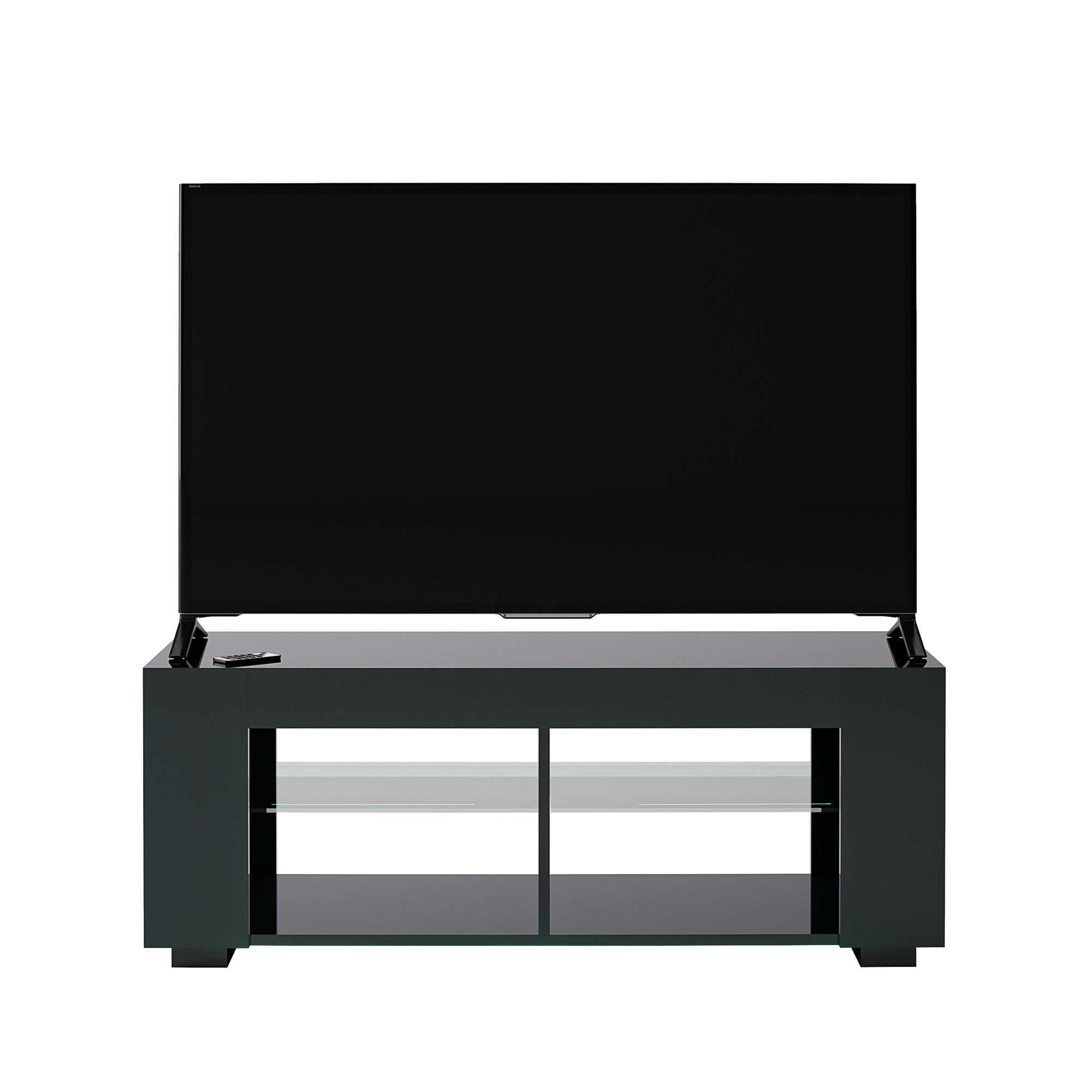 NTense LED TV Stand with Glass Shelves for TVs up to 55" - Black