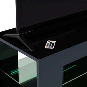 NTense LED TV Stand with Glass Shelves for TVs up to 55" - Black