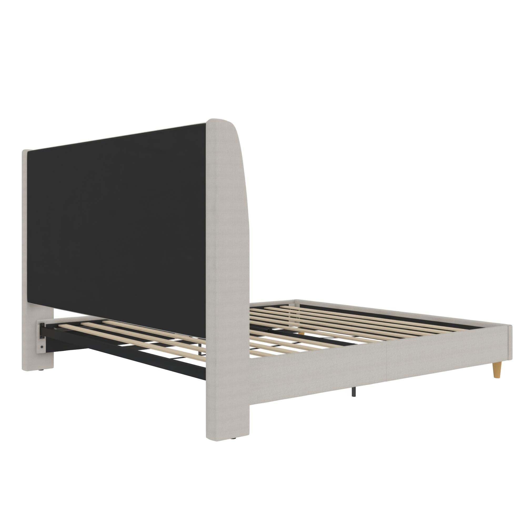 Mr. Kate Tess Upholstered Wingback Bed - Whiskey Gray Linen - King