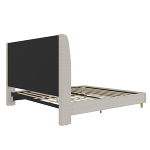 Mr. Kate Tess Upholstered Wingback Bed - Whiskey Gray Linen - King