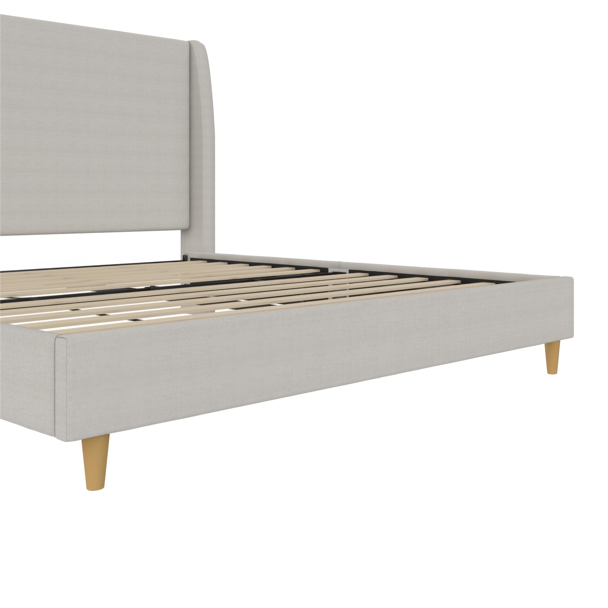 Mr. Kate Tess Upholstered Wingback Bed - Whiskey Gray Linen - King