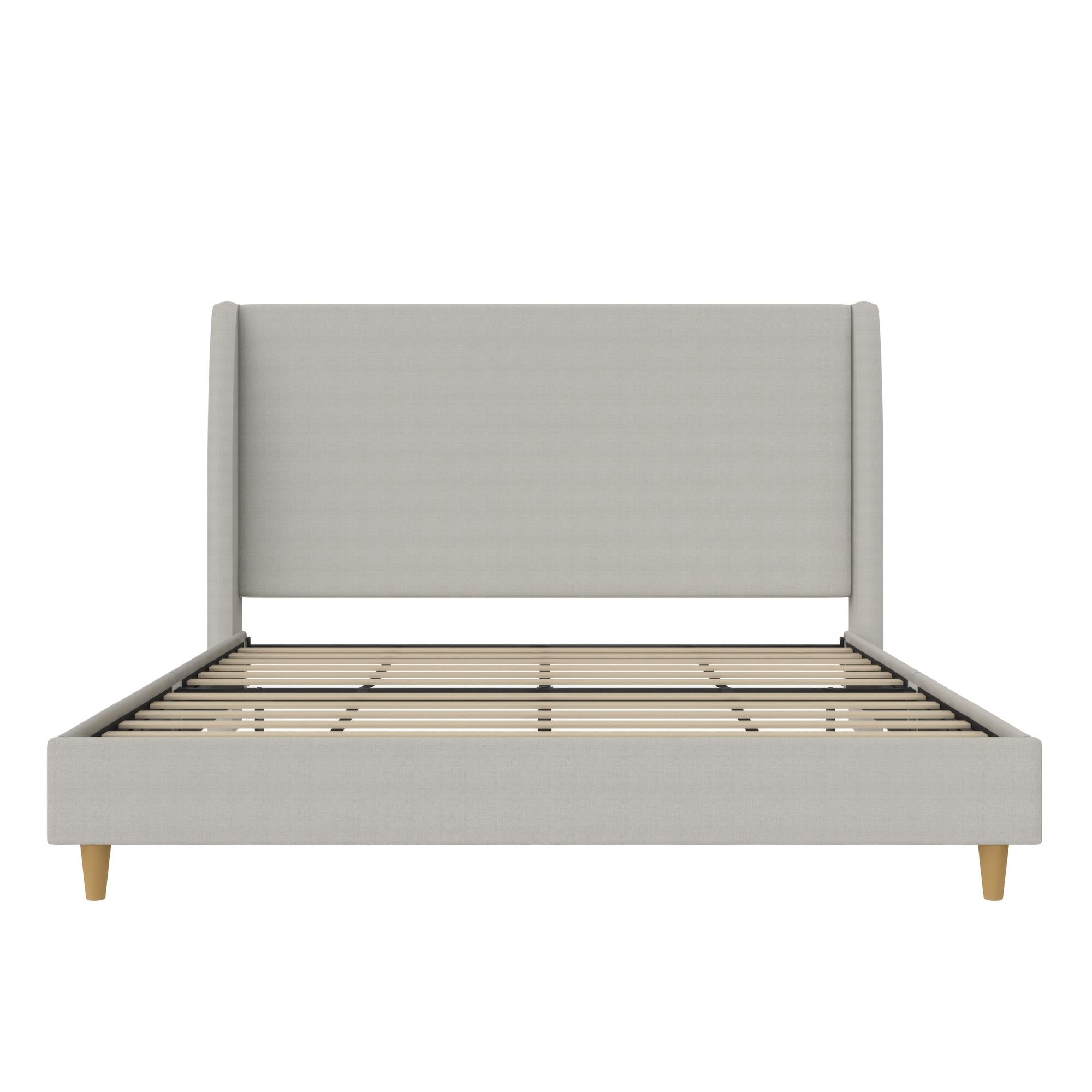 Mr. Kate Tess Upholstered Wingback Bed - Whiskey Gray Linen - King