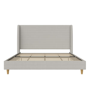 Mr. Kate Tess Upholstered Wingback Bed - Whiskey Gray Linen - King