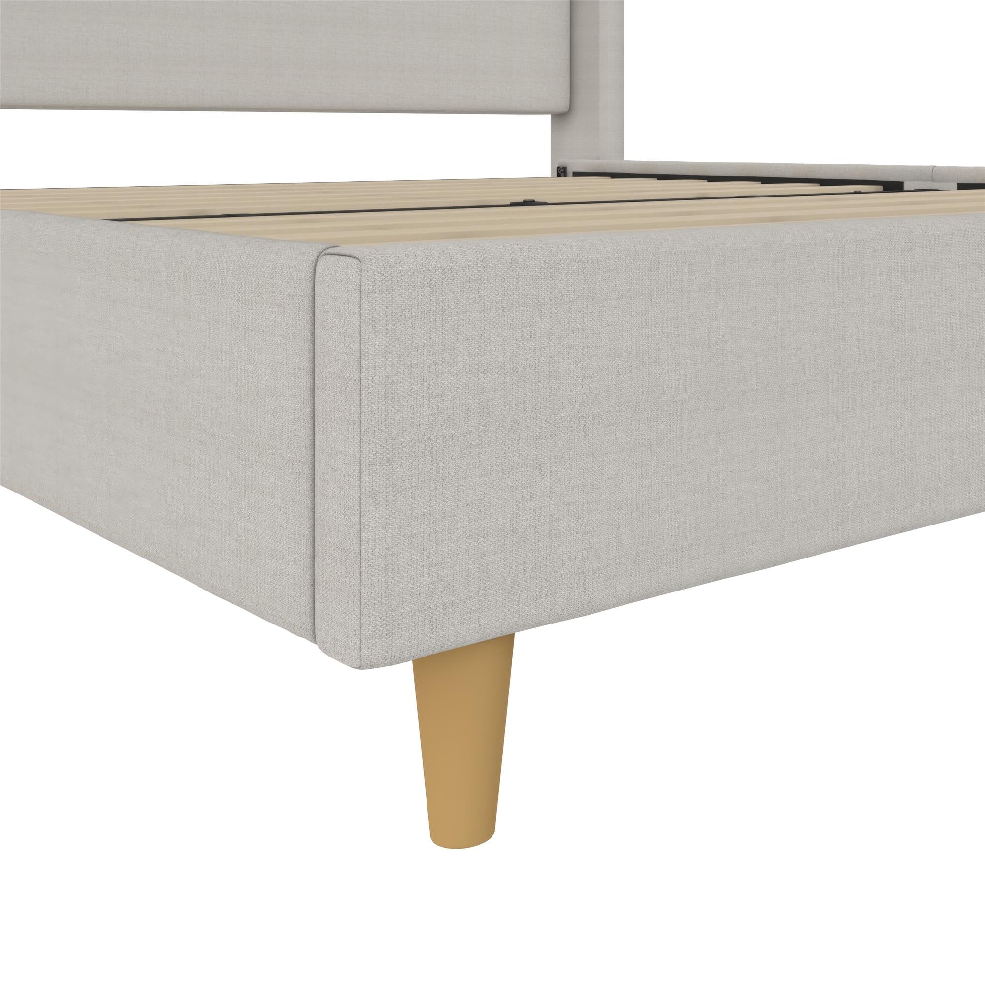 Mr. Kate Tess Upholstered Wingback Bed - Whiskey Gray Linen - King