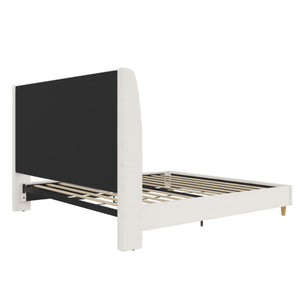 Mr. Kate Tess Upholstered Wingback Bed - Ivory Linen - King