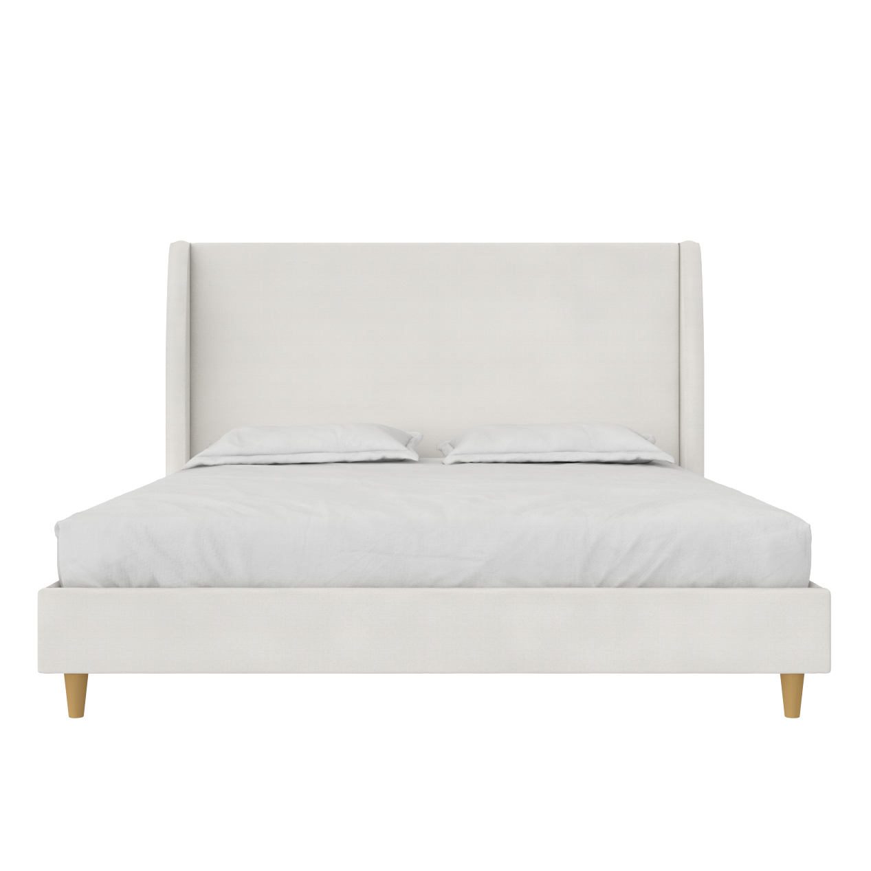 Mr. Kate Tess Upholstered Wingback Bed - Ivory Linen - King