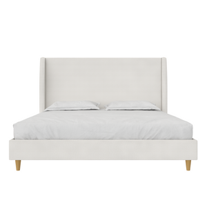 Mr. Kate Tess Upholstered Wingback Bed - Ivory Linen - King