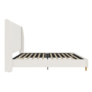 Mr. Kate Tess Upholstered Wingback Bed - Ivory Linen - King