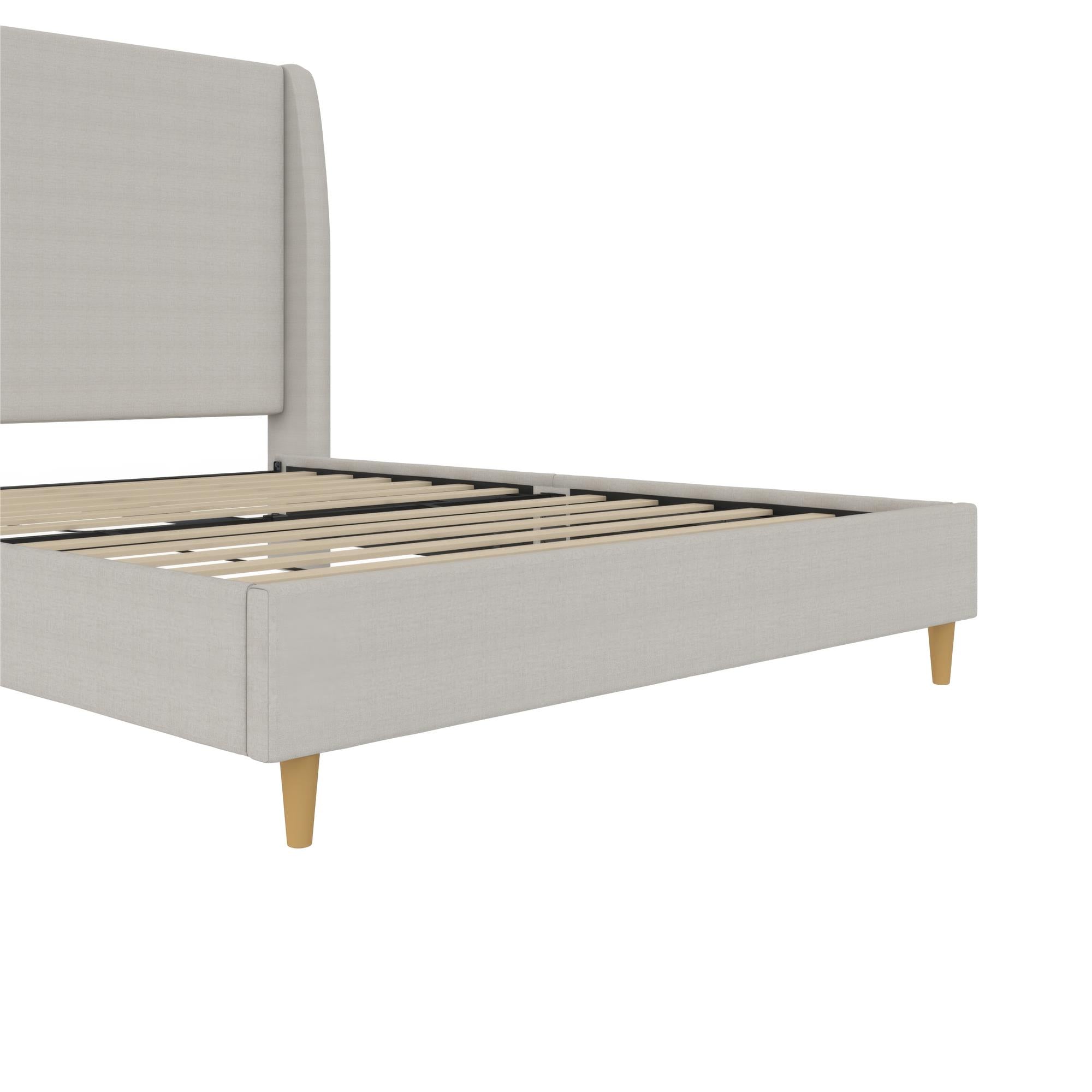 Mr. Kate Tess Upholstered Wingback Bed - Whiskey Gray Linen - Queen