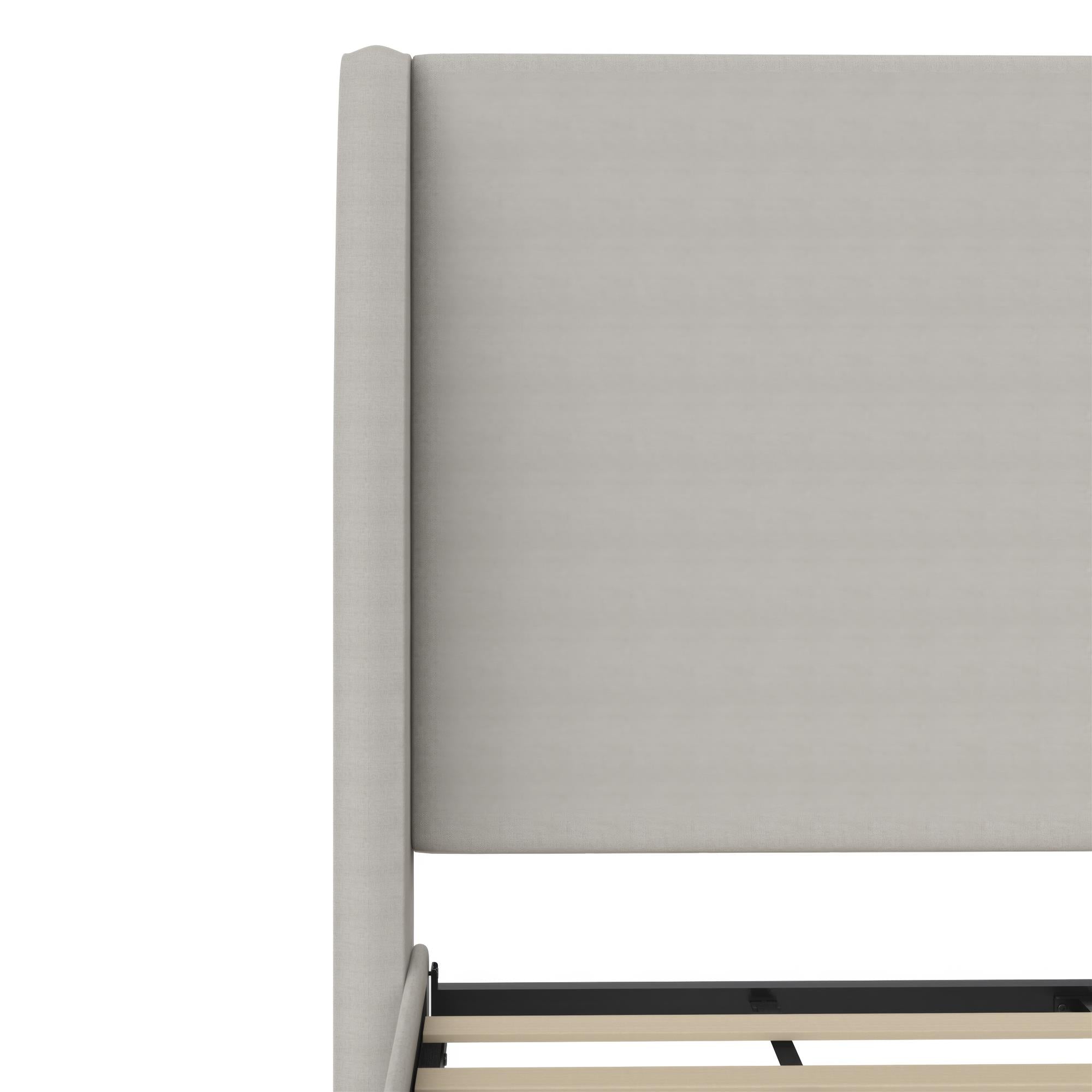 Mr. Kate Tess Upholstered Wingback Bed - Whiskey Gray Linen - Queen