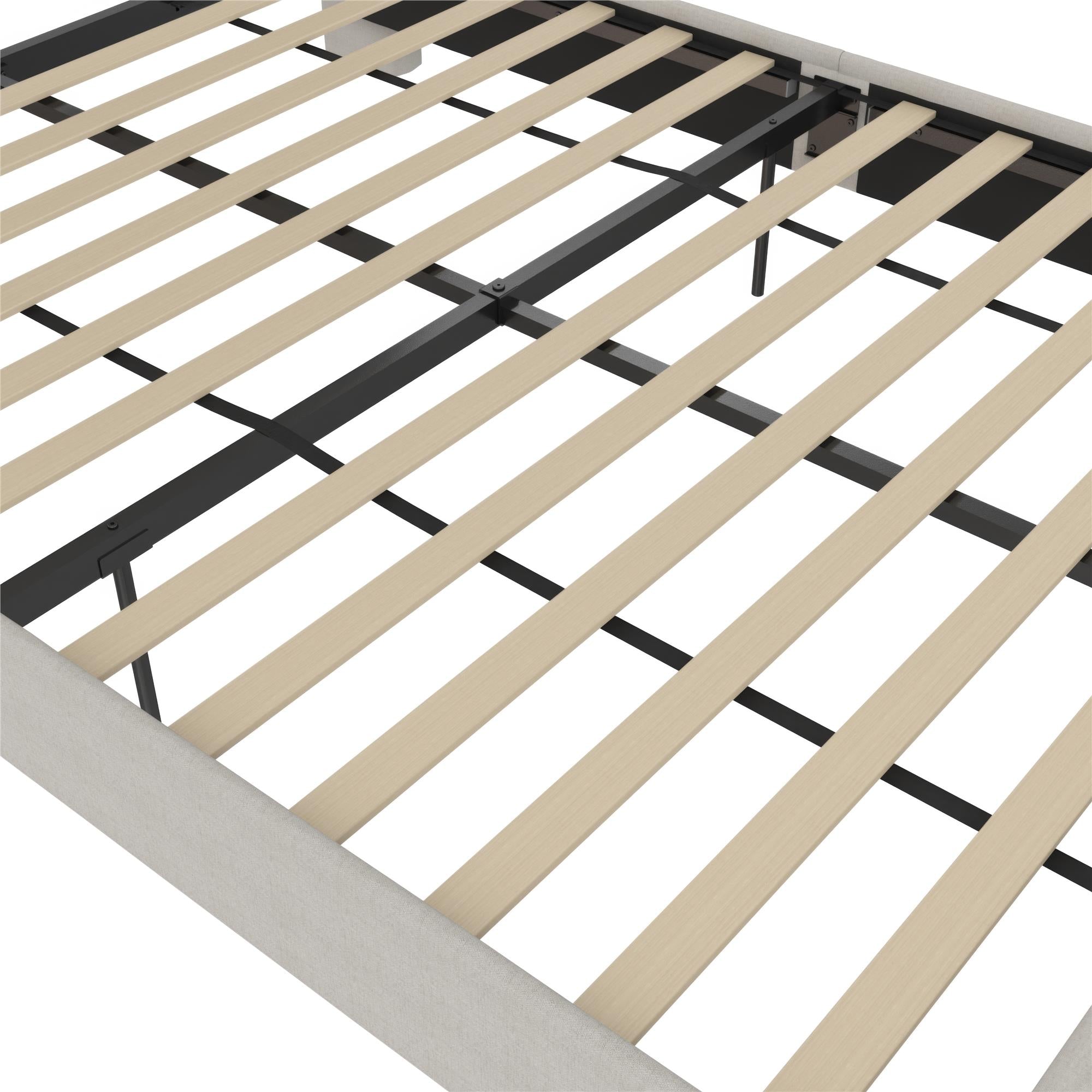 Mr. Kate Tess Upholstered Wingback Bed - Whiskey Gray Linen - Queen