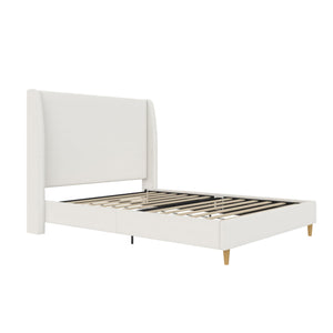 Mr. Kate Tess Upholstered Wingback Bed - Ivory Linen - Queen