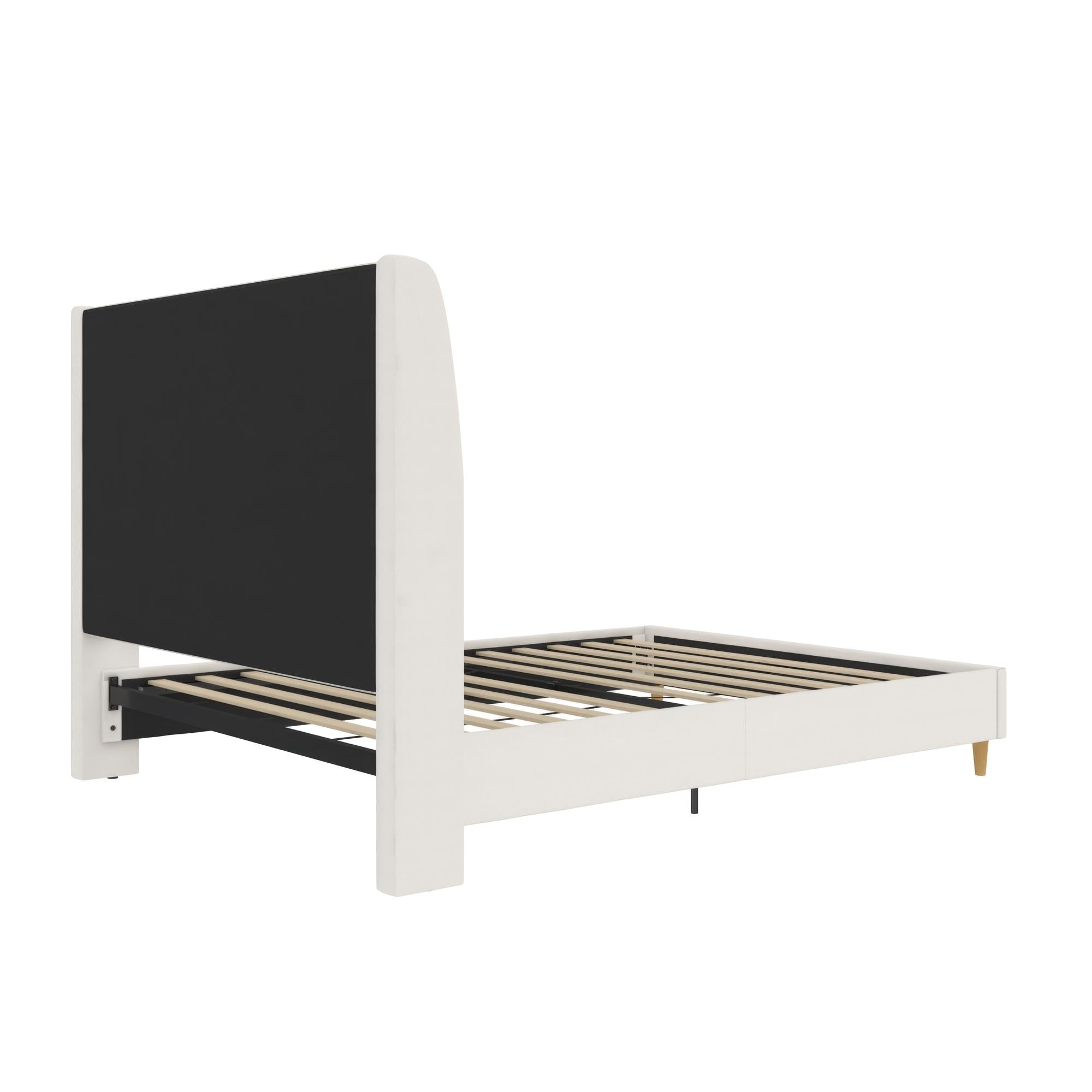 Mr. Kate Tess Upholstered Wingback Bed - Ivory Linen - Queen