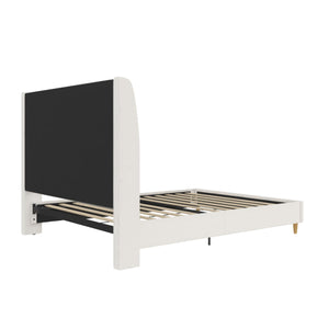 Mr. Kate Tess Upholstered Wingback Bed - Ivory Linen - Queen