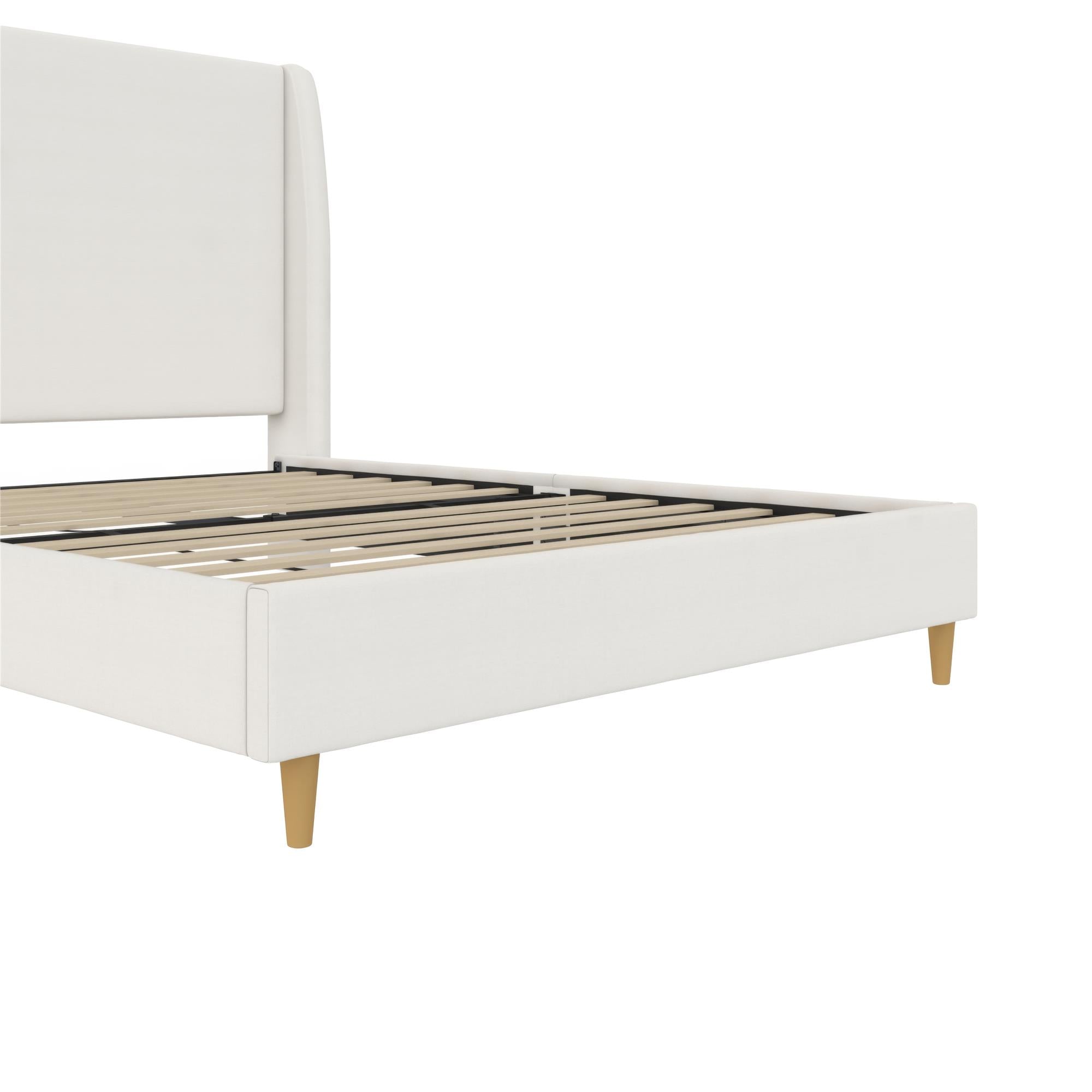 Mr. Kate Tess Upholstered Wingback Bed - Ivory Linen - Queen