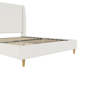 Mr. Kate Tess Upholstered Wingback Bed - Ivory Linen - Queen