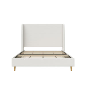 Mr. Kate Tess Upholstered Wingback Bed - Ivory Linen - Queen