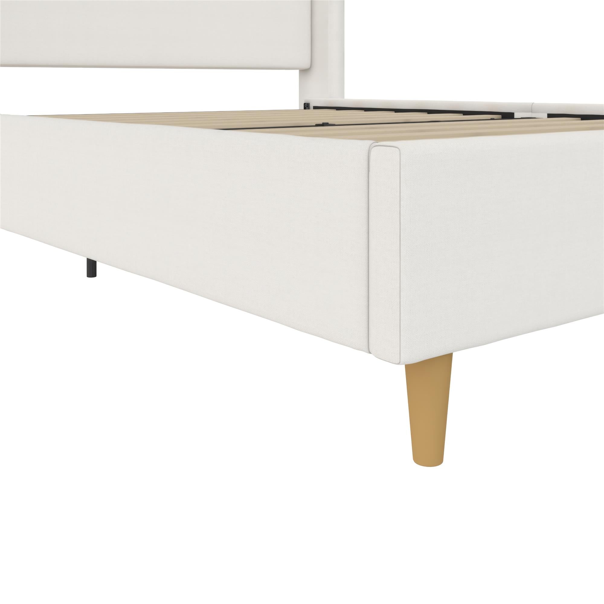 Mr. Kate Tess Upholstered Wingback Bed - Ivory Linen - Queen