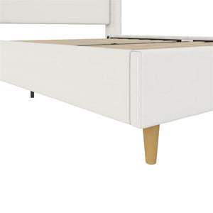 Mr. Kate Tess Upholstered Wingback Bed - Ivory Linen - Queen