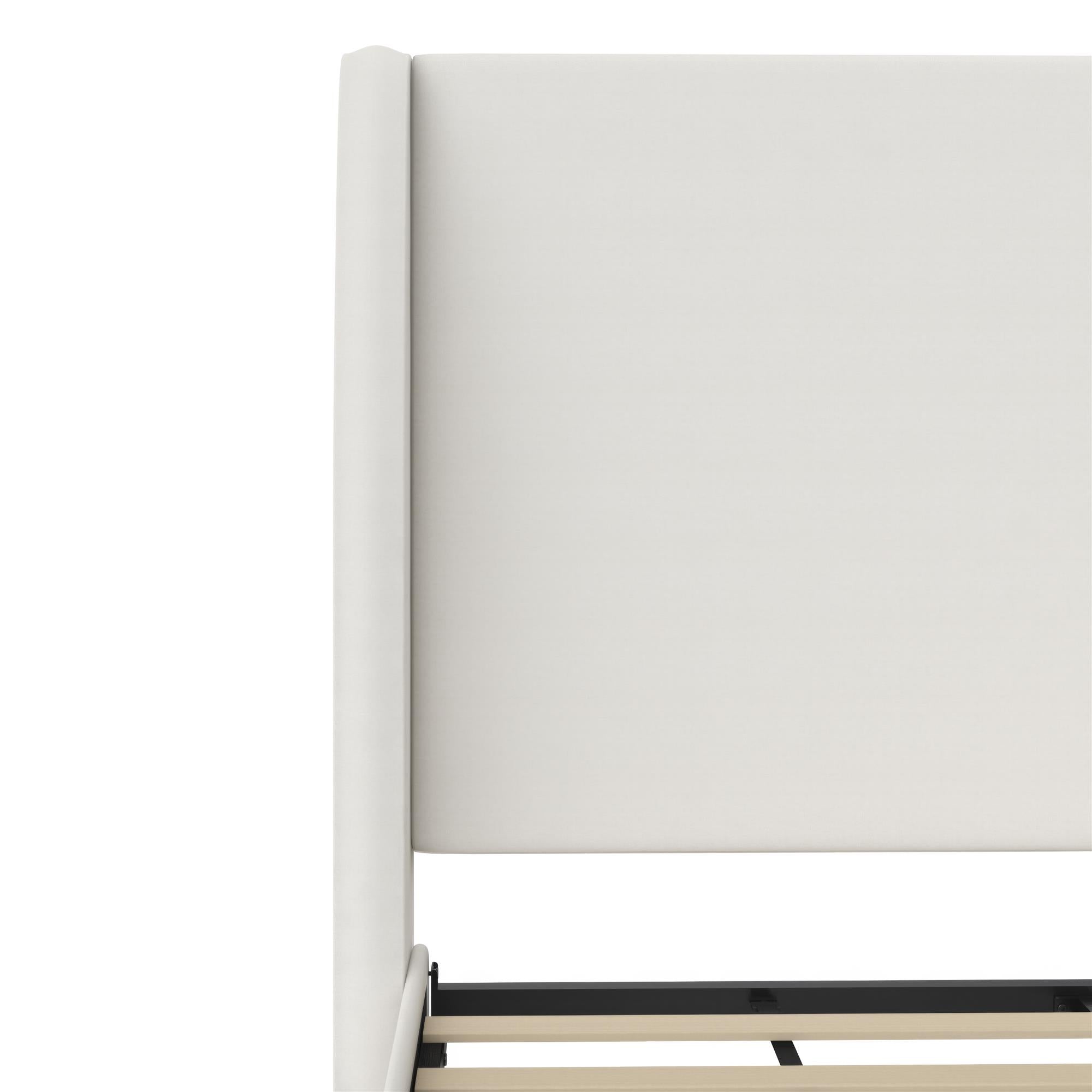 Mr. Kate Tess Upholstered Wingback Bed - Ivory Linen - Queen