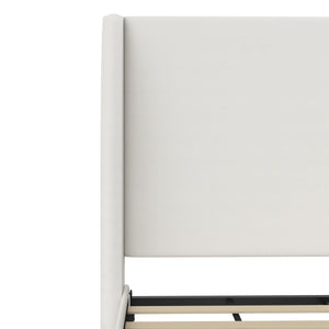 Mr. Kate Tess Upholstered Wingback Bed - Ivory Linen - Queen