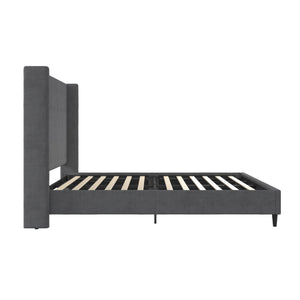 DHP Eveline Upholstered Wingback Bed - Soft Woven Dark Gray - Queen