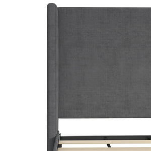 DHP Eveline Upholstered Wingback Bed - Soft Woven Dark Gray - Queen